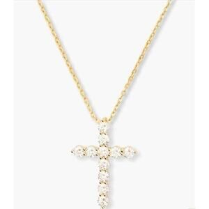 New Simulated Diamond Cross Necklace